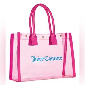 Juicy Couture Clear Pink Large Tote Shoulder Bag Purse Shopper Games & Concerts!